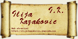 Ilija Kazaković vizit kartica